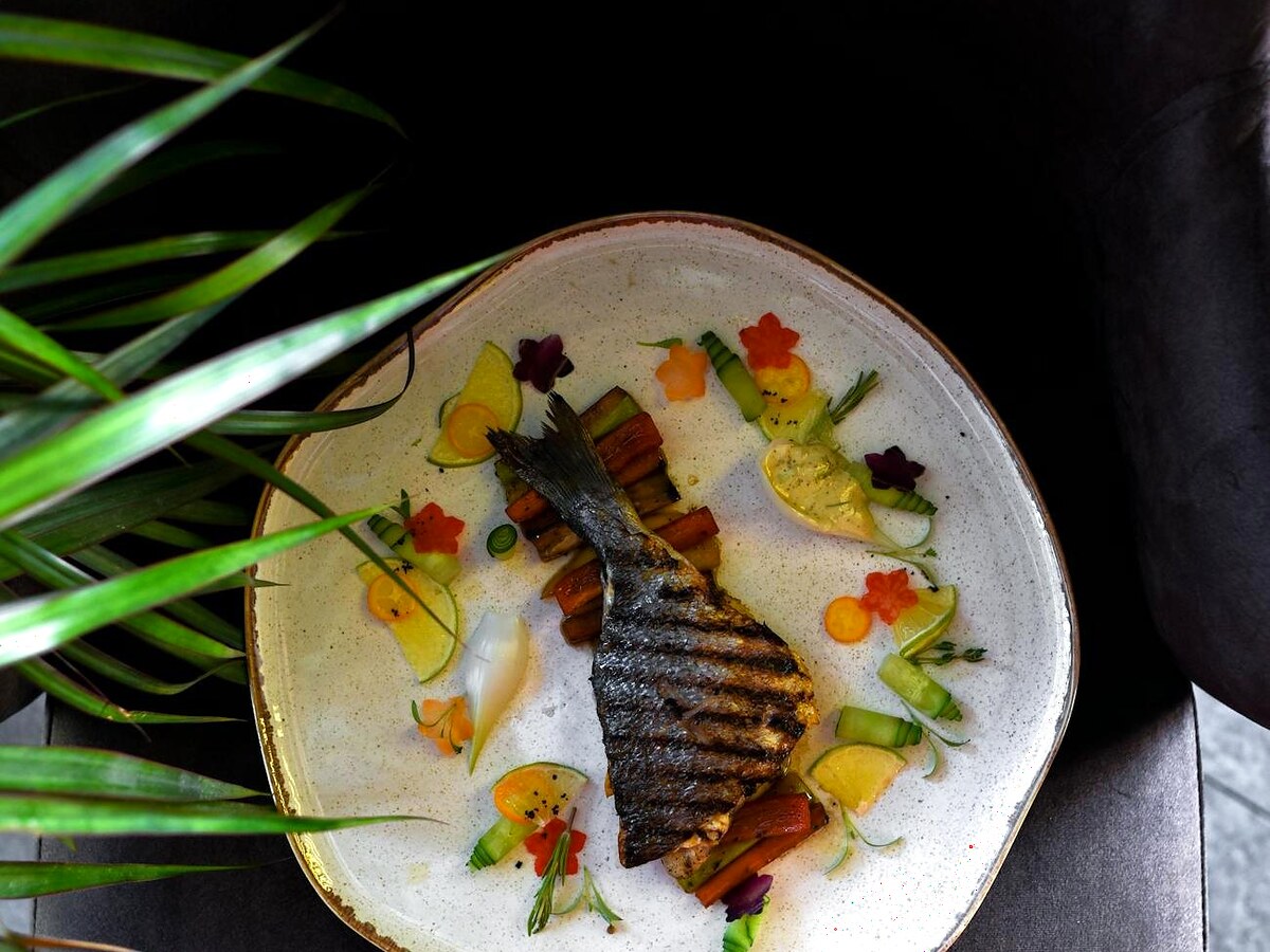 Pięknie podane danie w restauracji Piwnica